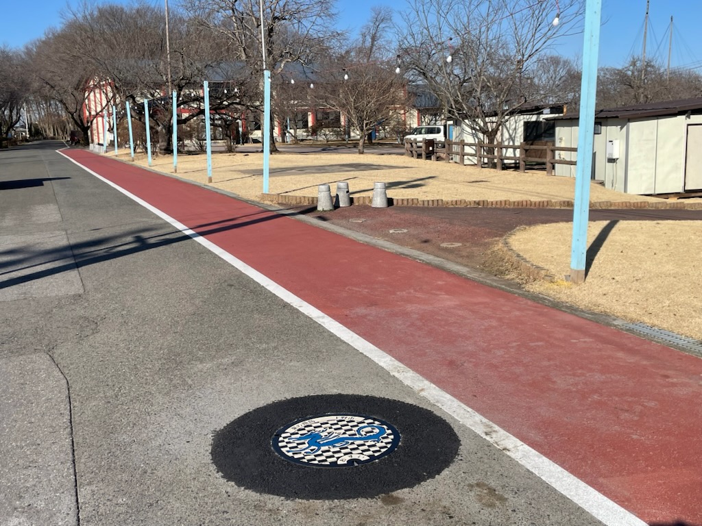 天平の丘公園に設置した青龍のマンホール