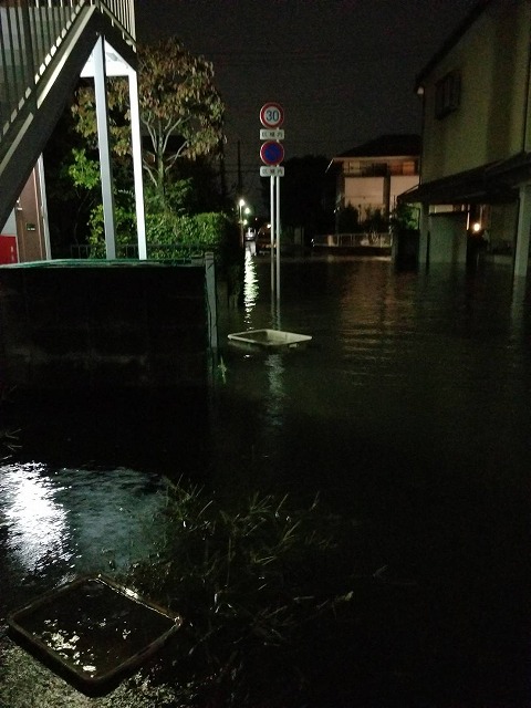 浸水した市街地 浸水した市街地