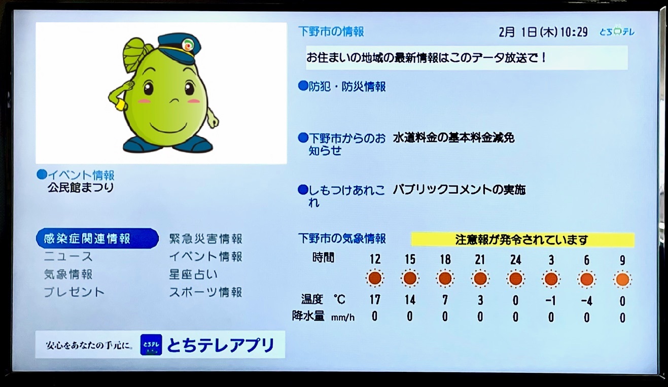 データ放送画面