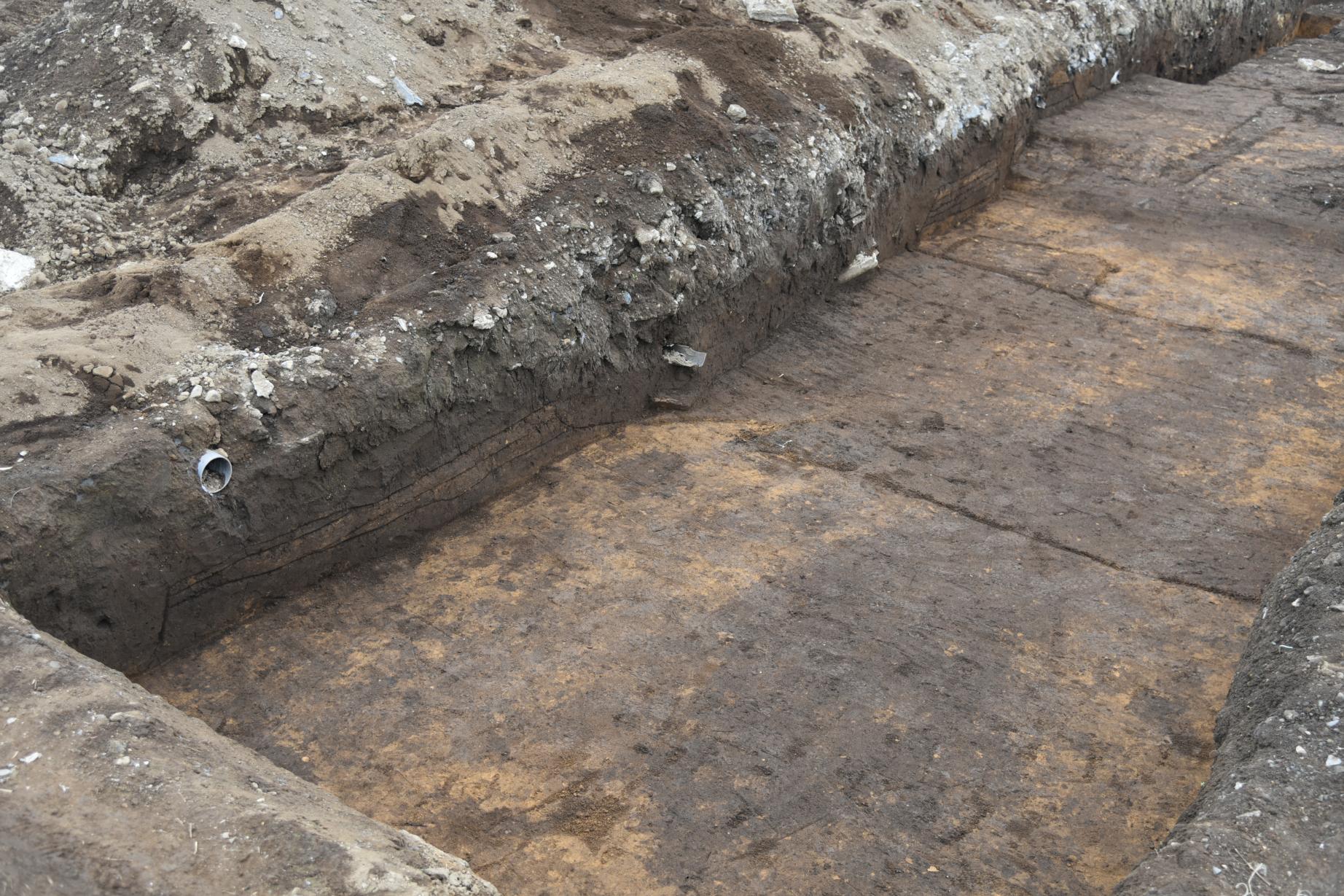 発掘確認状況（北西から撮影）