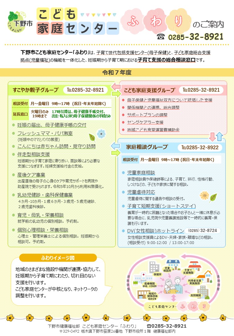 こども家庭センターチラシ（裏）