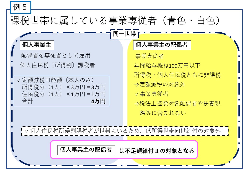 5課税世帯に属している事業専従者（青色・白色）