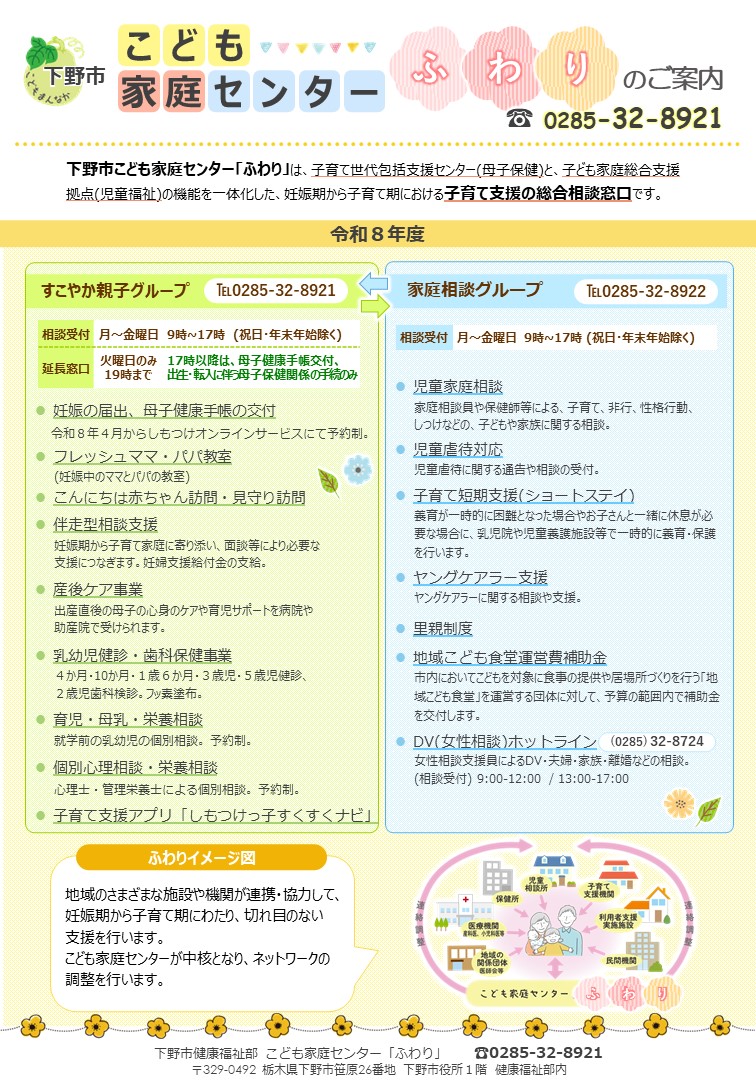 ★最新★こども家庭センターチラシ（R8版）裏